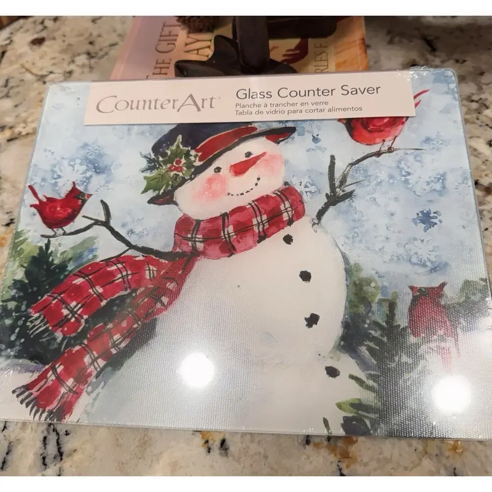 CounterArt Watercolor Snowman 3mm Tempered Glass Cutting 10